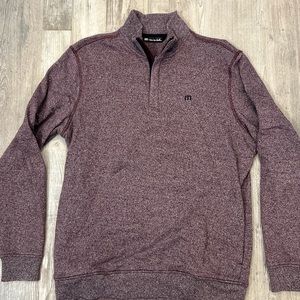 Travis Mathew Men’s Purple 1/4 Quarter Zip Golf Pullover Sweater Pockets Sz L